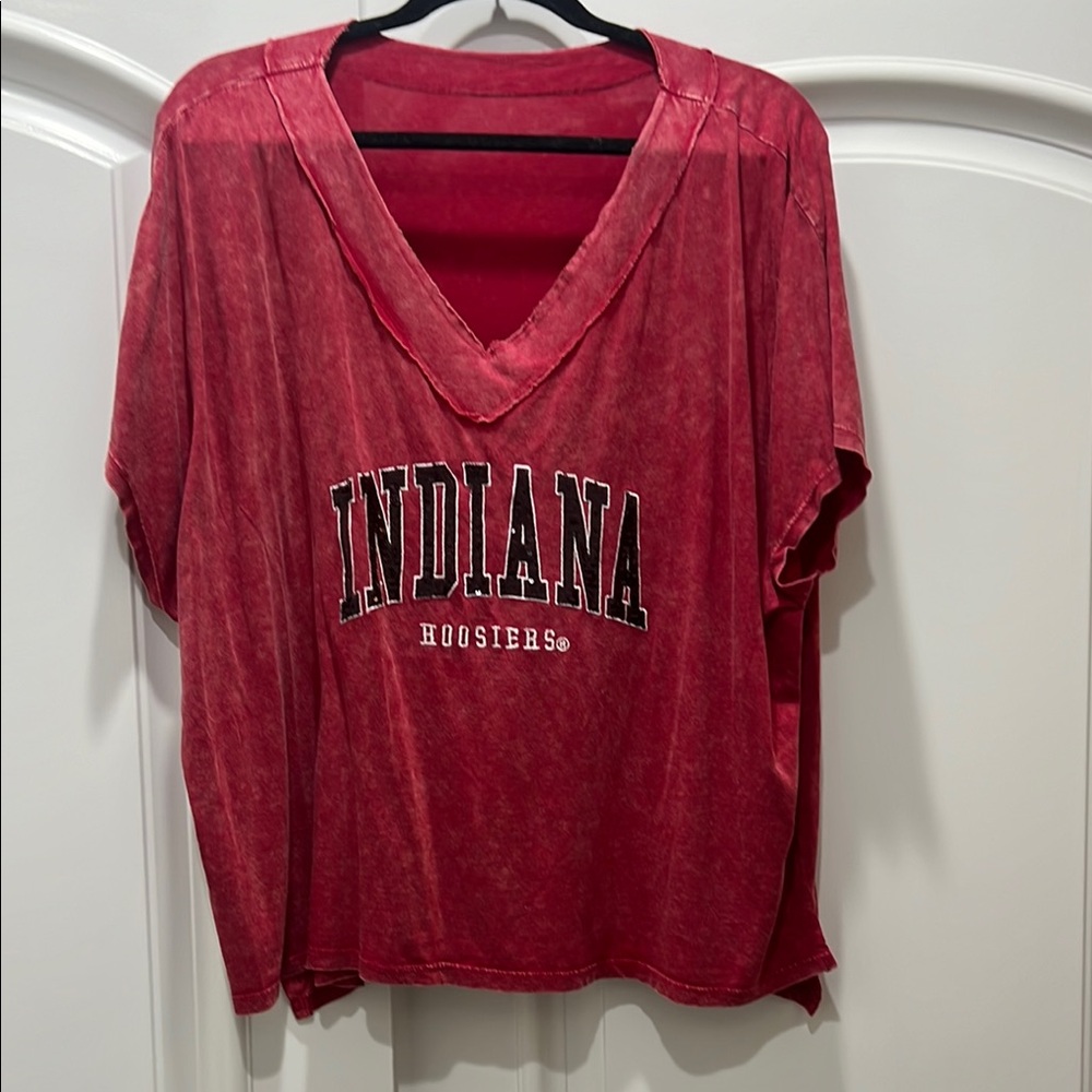 Indiana Hoosiers Women's Red V-Neck Top